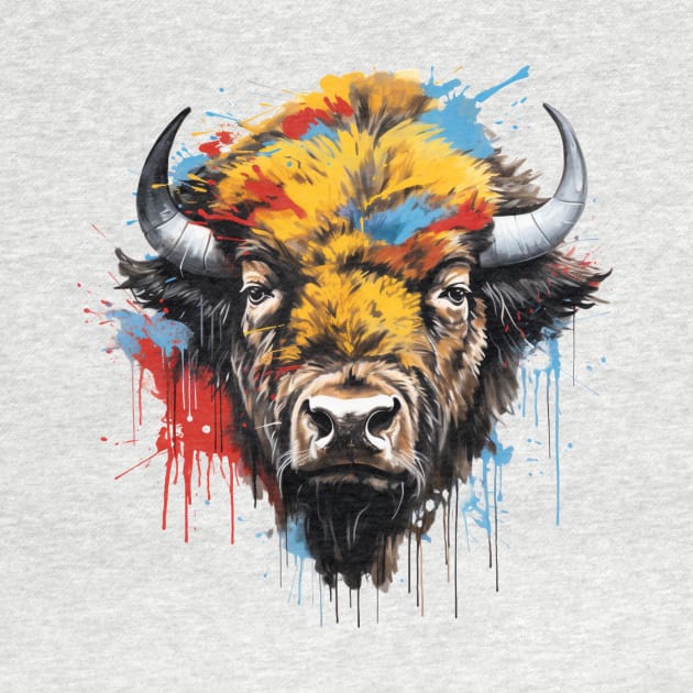 Graffiti American Bison by OspreyElliottDesigns